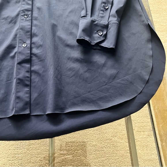 Elegant Lyssé Everyday Essential Button Down Blouse Navy Blue - Picture 15 of 16